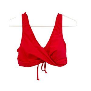Red Twist Front Drawstring Side High-Waisted Bikini NWT